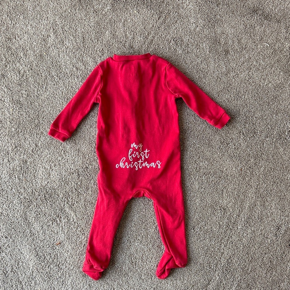 Pottery Barn Red 'My First Christmas' Sleeper